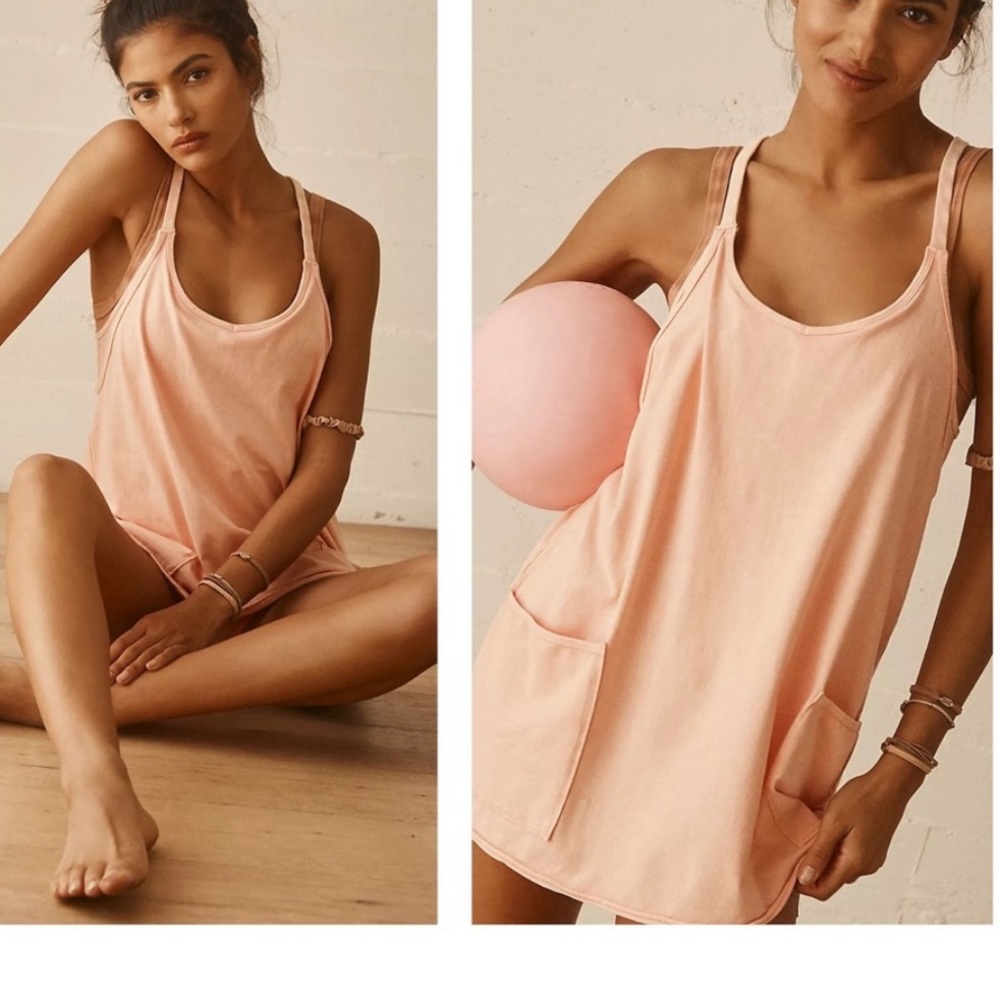 Free People Hot Shot Mini Dress in color Peach Bud